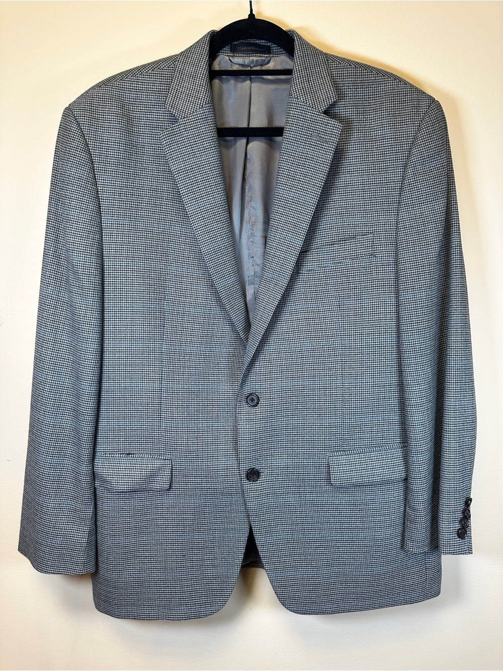 Lauren Ralph Lauren Gray Micro-Check Two-Button Sport Coat 44R